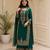 D green georgette readymade suit with embroidery & sequence work