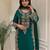 D green georgette readymade suit with embroidery & sequence work