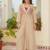 Beige tissue readymade 3 piece suit suit with embroidery & sequence work