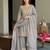 Grey chinon readymade suit with embroidery & sequence work