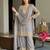 Grey chinon readymade suit with embroidery & sequence work