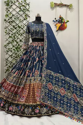 Royal Blue Navratri Lehenga Choli With Dupatta