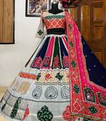White Real Mirror Navratri Lehenga Choli With Dupatta