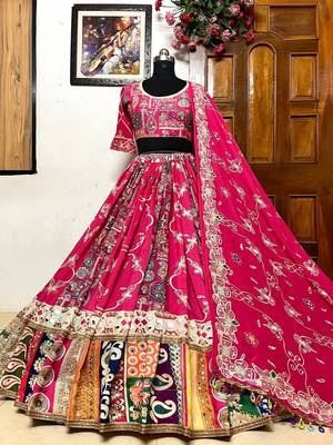 Pink Jodhpuri Navratri Lehenga Choli With Dupatta 2