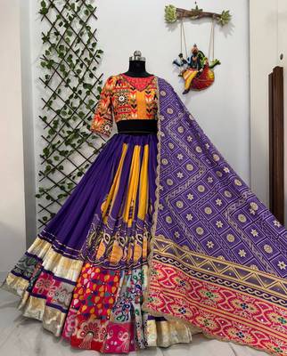 Yellow Navratri Lehenga Choli With Dupatta 1