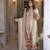 White silk blend readymade suit with embroidery & sequence work