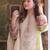 White silk blend readymade suit with embroidery & sequence work