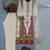 White silk blend readymade suit with embroidery & sequence work