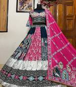 White Mirror Navratri Lehenga Choli With Dupatta