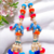 handmade elephant hanging decorative latkan wall hanging colorful beads home decor (pack of 2)