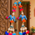 handmade elephant hanging decorative latkan wall hanging colorful beads home decor (pack of 2)
