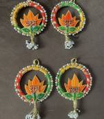 decorative shubh labh lotus wall hanging  handmade toran door hanging (pack of 2)