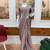 Regal taupe embroidered saree
