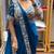 Royal blue embroidered saree