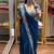 Royal blue embroidered saree