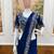 Royal blue embroidered saree