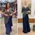 Royal blue silk blend embroidered saree