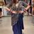 Royal blue silk blend embroidered saree