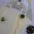 Cream embroidered pre-draped saree with designer blouse