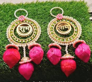 decorative kamalkali shubh labh wall hanging  handmade toran door hanging decor (pack of 2) 1