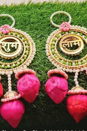 decorative kamalkali shubh labh wall hanging  handmade toran door hanging decor (pack of 2)