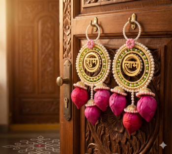 decorative kamalkali shubh labh wall hanging  handmade toran door hanging decor (pack of 2) 3