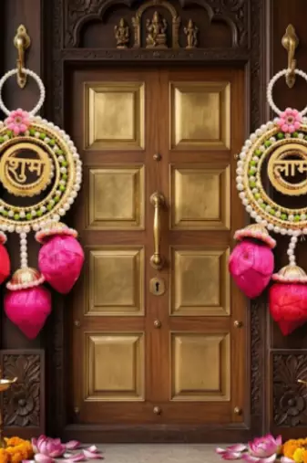 decorative kamalkali shubh labh wall hanging  handmade toran door hanging decor (pack of 2)