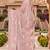Sequin embroidered work satin foil printed peach saree