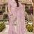 Sequin embroidered work satin foil printed pink saree