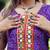 purple color printed and mirror work georgette navratri salwar suit