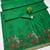 Green linen jacuard bird motif work bird saree with unstitched blouse piece