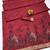 Red linen jacuard bird motif work bird saree with unstitched blouse piece