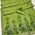 Parrot green linen jacuard bird motif work bird saree with unstitched blouse piece