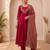 Rani Pink Color Sequins and   Hand Work Cotton Salwar Suit 