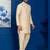 Golden silk blend kurta set for men with embroidered work