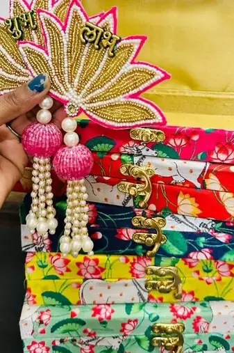 shubh labh lotus latkan wall hanging  handmade toran door hanging door (pack of 2)