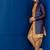 Chikoo jacquard blend indo western navy blue open sherwani and dhoti set for men with embroidered work