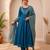Teal Color Sequins and   Hand Work Cotton Salwar Suit 