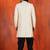 White jacquard blend closed indo western and dhoti set for men with embroidered work