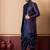 nevy blue sherwani silk blend blue kurta dhoti set for men with embroidered work