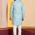sky silk blend kurta pyjama set for men with printed work
