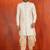 White blend closed sherwani indo western and dhoti set for men with embroidered work