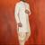 White blend closed sherwani indo western and dhoti set for men with embroidered work