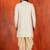 White blend closed sherwani indo western and dhoti set for men with embroidered work