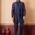 nevy blue open sherwani silk blend nevy blue kurta pyjama set for men with embroidered work