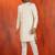 White blend closed sherwani indo western and pyjama set for men with embroidered work