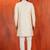 White blend closed sherwani indo western and pyjama set for men with embroidered work