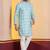sky silk blend kurta for men with printed work