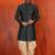 Green jacquard blend closed indo western and dhoti set for men with embroidered work