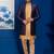 Chikoo jacquard blend indo western navy blue open sherwani and pyjama set for men with embroidered work
